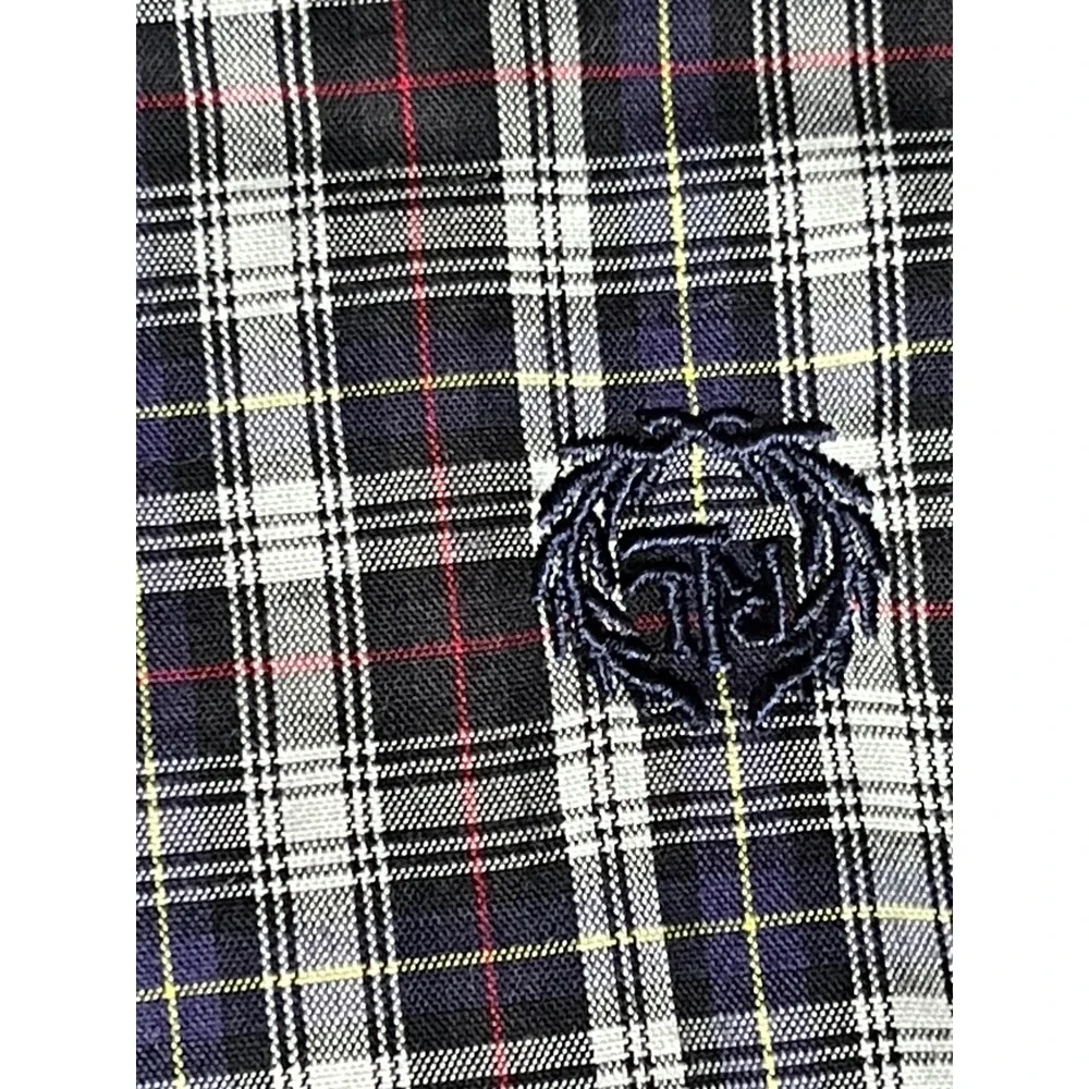 Lauren Ralph Lauren Kids Navy Plaid Button Down Shirt Size 14 Long Sleeve Logo